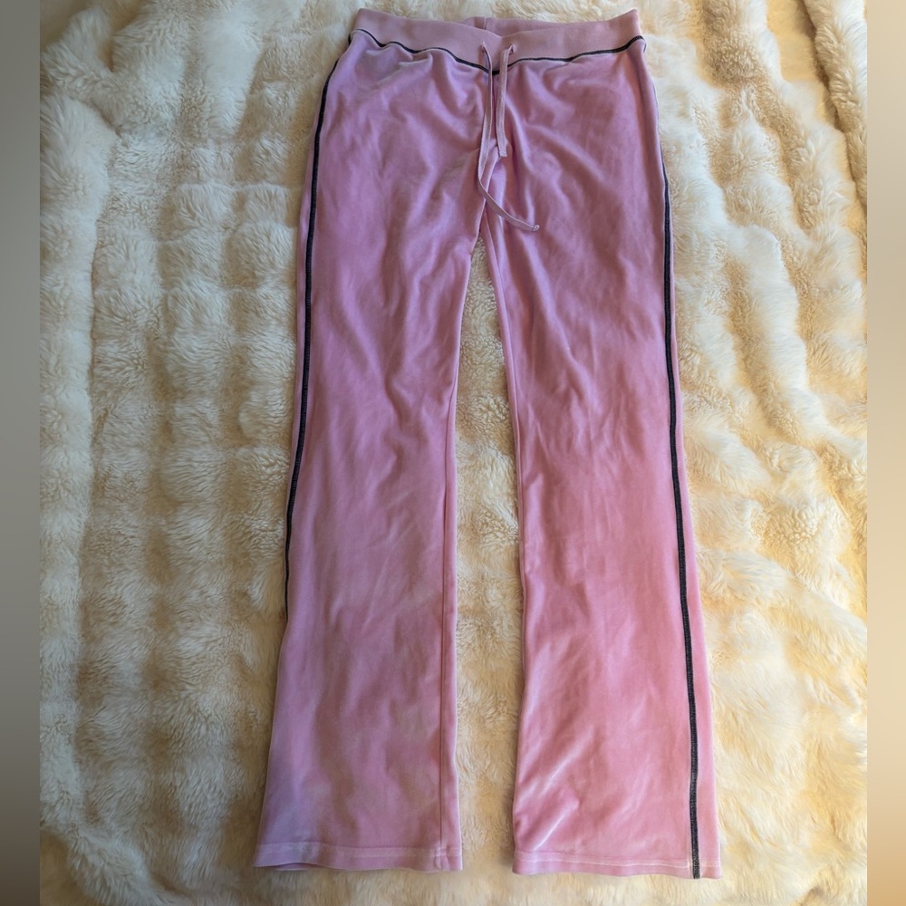 I Am Gia pink velvet track pants